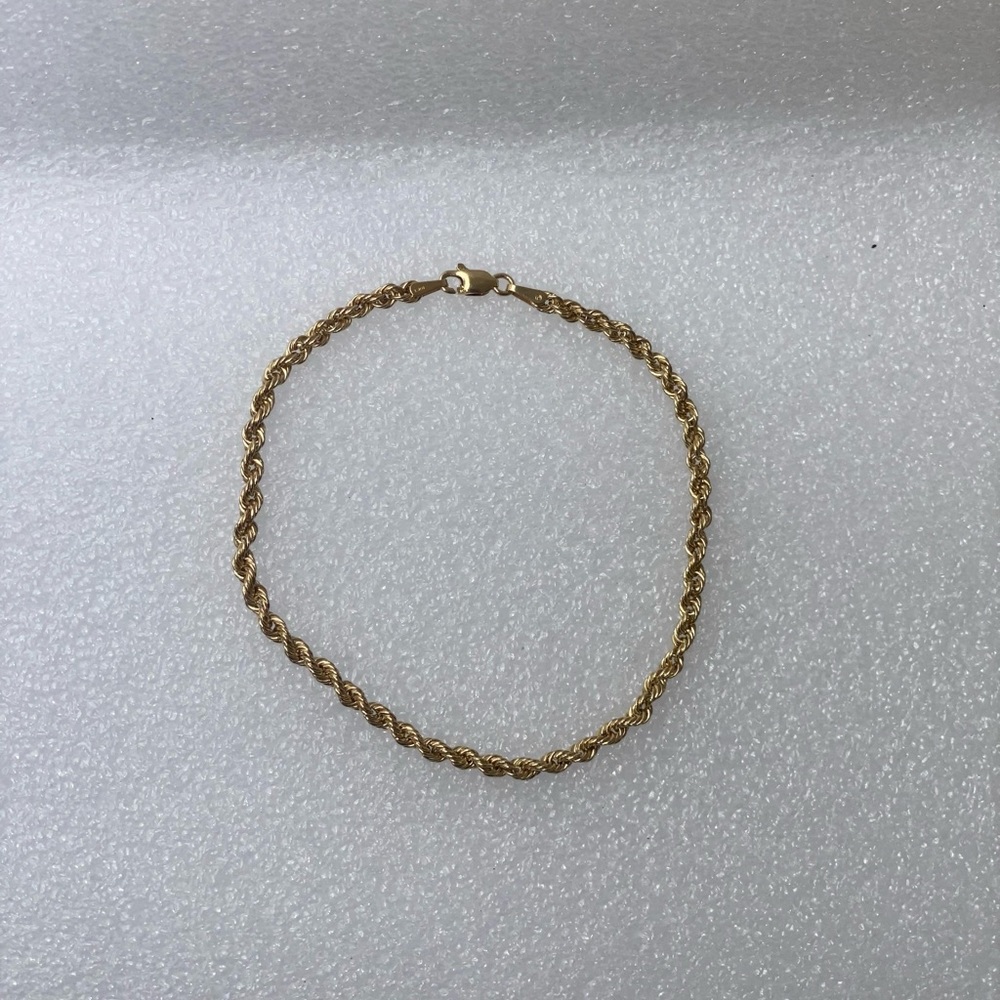 ROPE CHAIN BRACELET 10K YELLOW GOLD 7.5"